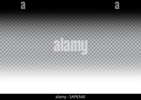 Top dark gradient. Transparent vector shade. Bottom white fade. Vertical blur effect. Stock Vector