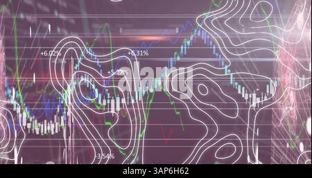 Image of data processing over black background Stock Photo