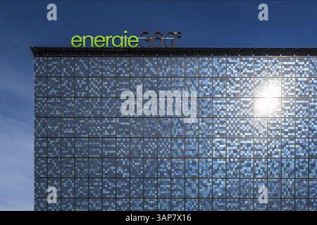 Solar facade Energy 360 Stock Photo
