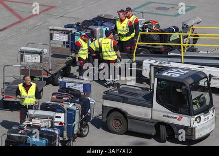 Flight operations Ground staff Baggage Stock Photo
