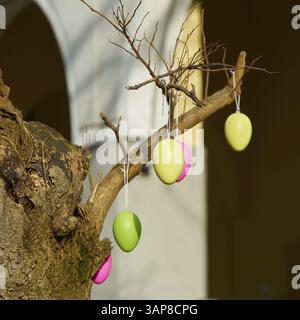 Tree decorated with Easter eggs Stock Photo
