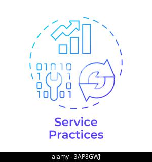 Service practices blue gradient concept icon Stock Vector