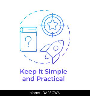 Keep it simple and practical blue gradient concept icon Stock Vector
