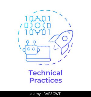 Technical practices blue gradient concept icon Stock Vector