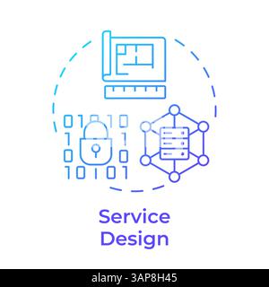 Service design blue gradient concept icon Stock Vector