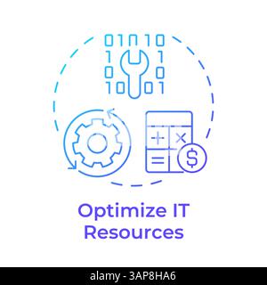 Optimize it resources blue gradient concept icon Stock Vector