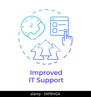 Improved it support blue gradient concept icon Stock Vector