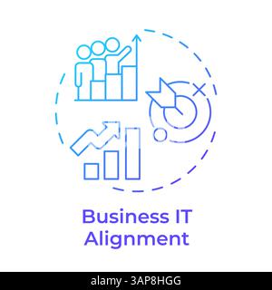 Business it alignment blue gradient concept icon Stock Vector