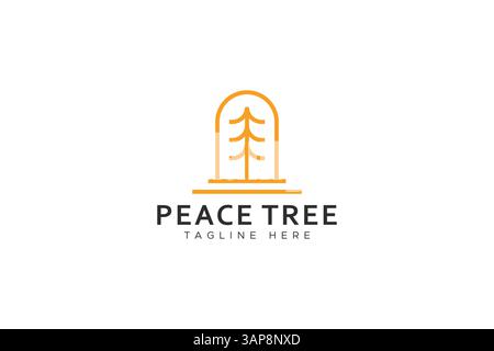 Forest Pine Tree Logo Nature Park Vintage Business Property Real Estate Concept Stock Vector