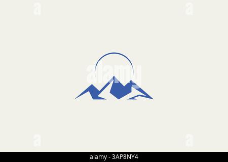 Mountain Nature Logo Illustration Landscape Abstract Adventure Business Badge Sign Symbol Stock Vector