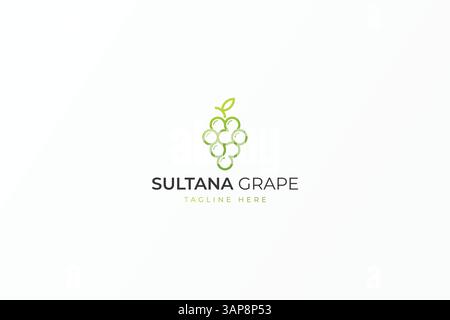 Sultana Grape Logo Letter S Concept Fresh Green Fruit Sign Symbol Business Organic Brand Identity Stock Vector