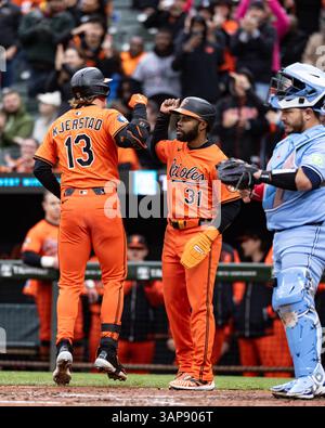 Baltimore Orioles' Heston Kjerstad in action during a baseball game ...