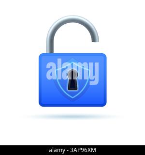 Safe internet icon isolated on light background. Padlock digital security sign with protective shield image. Web protection and safety symbol. Vector Stock Vector