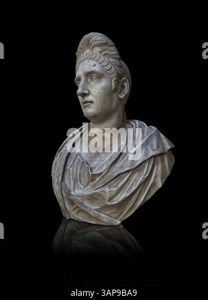 Roman portrait bust of Plotina, wife of Hadrian, identified by the high