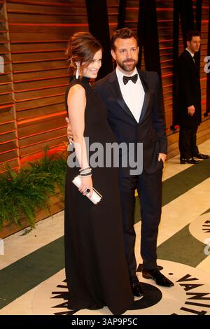 Olivia Wilde and Jason Sudeikis arrive at the 2014 Vanity Fair Oscar