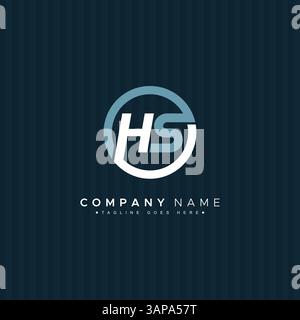 Creative Monogram for Initial Letter HS Logo - Minimal Vector Logo Template for alphabet H & S Stock Vector