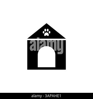 Doghouse, Dog Kennel, Animal House Solid Flat Vector Icon Isolated on White Background. Stock Vector