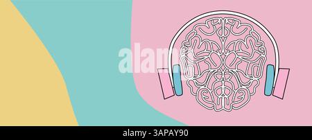 Machine learning in concept of world mind metaverse big data or cyber security technology background Stock Vector