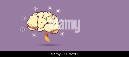 Machine learning in concept of world mind metaverse big data or cyber security technology background Stock Vector
