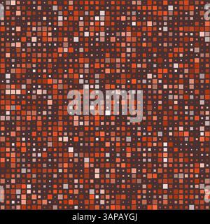 Geometric shapes background. Squares in multiple colors. Deep red, muted orange, dark grey, slate gray. Alive vector illustration. Stock Vector