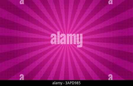 Purple gradient pop art background in comic cartoon style with lines and circles Stock Vector