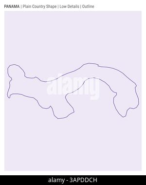 Panama plain country map. Low details. Outline style. Shape of Panama. Vector illustration. Stock Vector