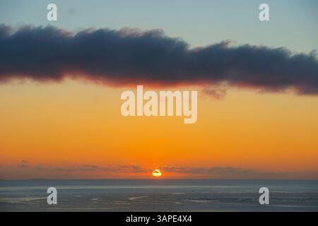 Sunset, Drawaqa Island, Yasawa island group, Fiji, South Pacific islands, Pacific Stock Photo