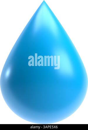 vector blue water drop icon on white background Stock Vector