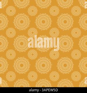 Seamless ginger, orange damask pattern Stock Vector