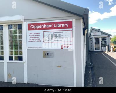 Slough, UK. 16th April, 2025. Cippenham Library in Cippenham, Slough, Berkshire is at risk of being closed down. Slough Borough Council who are effectively bankrupt, are looking at closing down the library as well as the library in Langley, Slough. 1939 residents have signed an e-petition against the possible library closures. Credit: Maureen McLean/Alamy Live News Stock Photo