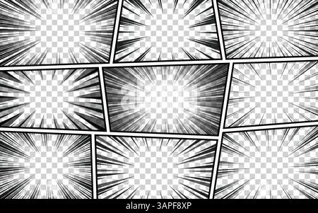 abstract comic scene page on transparent background. vector ...
