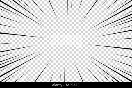 manga comic with Concentrated lines on transparent background Stock Vector