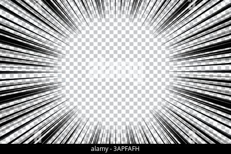 manga comic with Concentrated lines on transparent background Stock Vector