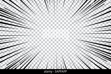 manga comic with Concentrated lines on transparent background Stock Vector