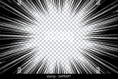 manga comic with Concentrated lines on transparent background Stock Vector