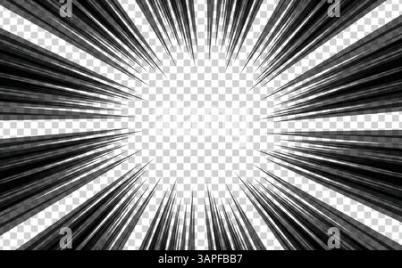 manga comic with Concentrated lines on transparent background Stock Vector