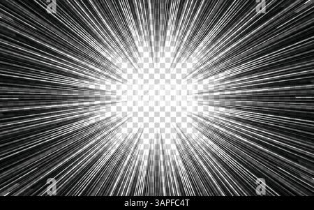 manga comic with Concentrated lines on transparent background Stock Vector