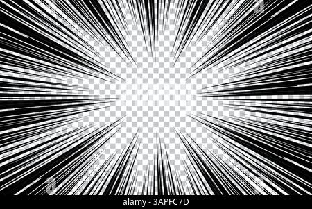 manga comic with Concentrated lines on transparent background Stock Vector