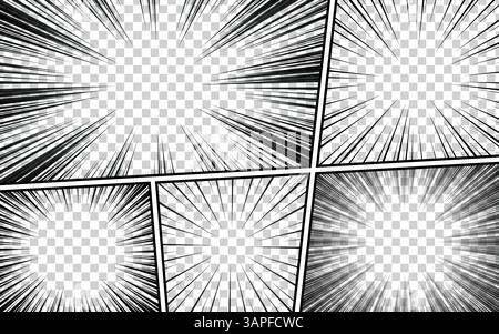 abstract comic scene page on transparent background. vector ...