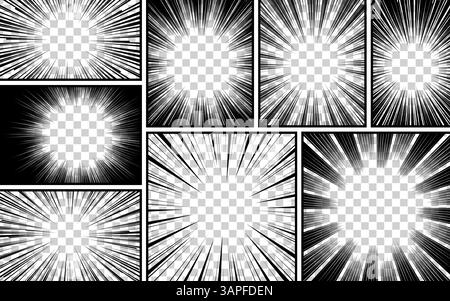 abstract comic scene page on transparent background. vector ...