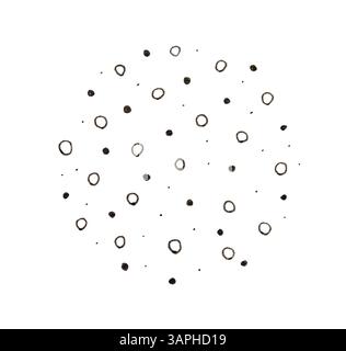 Random pattern of white circular dots on transparent background. Stock Photo