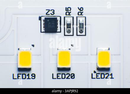LED Lamp Chip. LED Diode. LED lamp close-up. Stock Photo