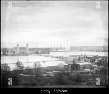 This panorama captures the grounds of the Lewis and Clark Exposition in ...