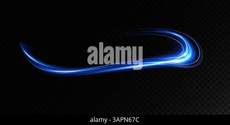 A Dynamic Blue Light Wave Displayed Beautifully on a Dark Background to Capture Attention Stock Vector