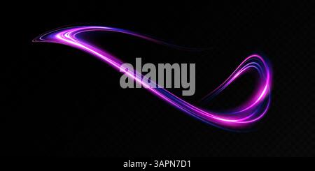 A vibrant neon wave design on a black background, showcasing colorful abstract aesthetics Stock Vector