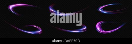Abstract Light Trails on a Dark Background for Engaging Dynamic Visual Experiences Stock Vector
