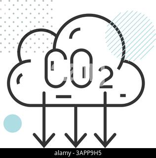 Sad Looking CO2 Greenhouse Emission - Stock Icon as EPS 10 File Stock Vector