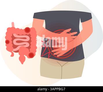 Women with Stomach Pain - Constipation - Stock Illustration as EPS 10 File Stock Vector