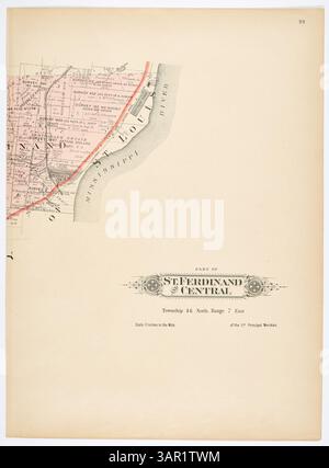 The Plat Book of St. Louis County, Missouri, published in 1909, features 138 pages of maps and an index, documenting land ownership and the county’s urban planning efforts at the time. This book is a key reference for land research and historical studies. Stock Photo