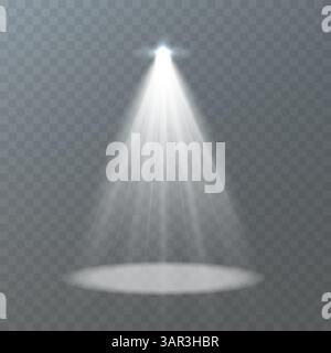 A bright spotlight illuminates a circular area on stage, enhancing the visual effect Stock Vector
